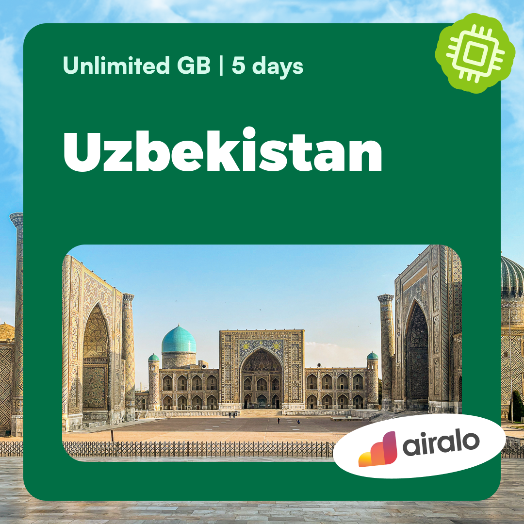 Unlimited GB Uzbekistan travel eSIM valid for 5 days