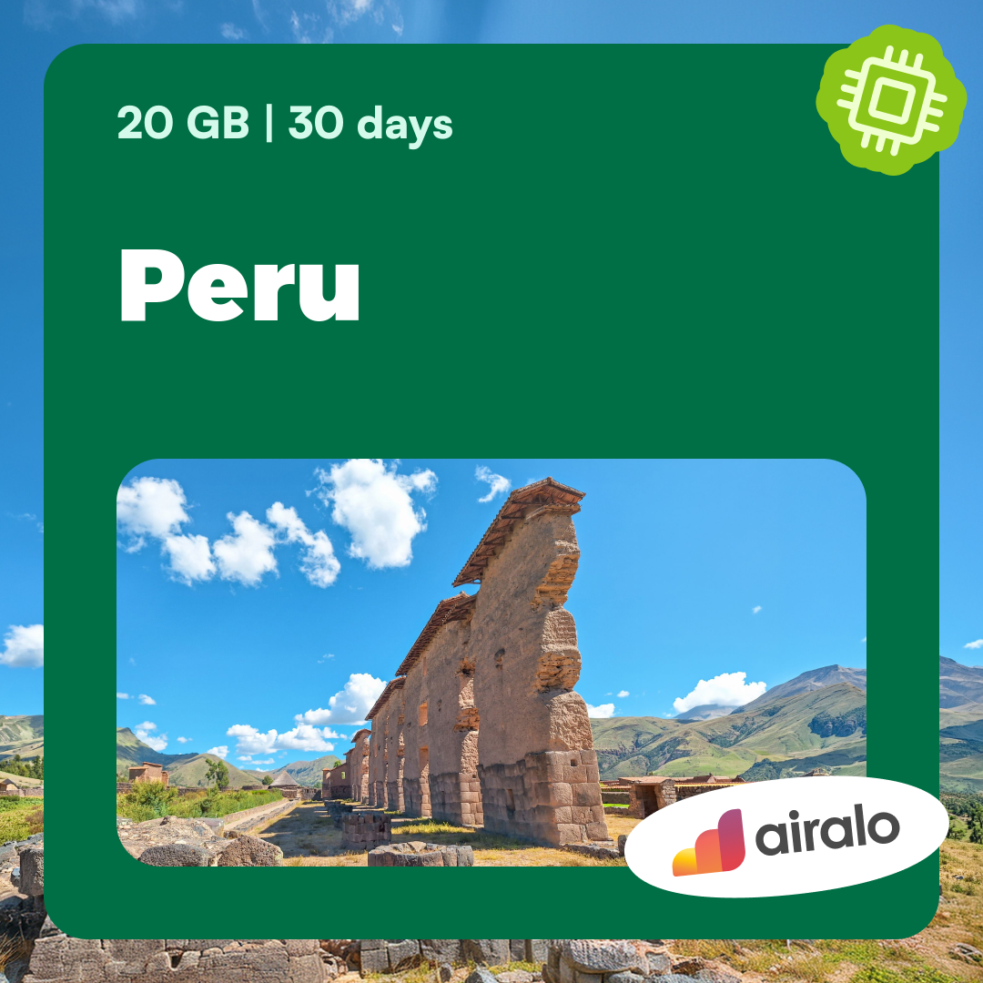 20 GB Peru travel eSIM valid for 30 days