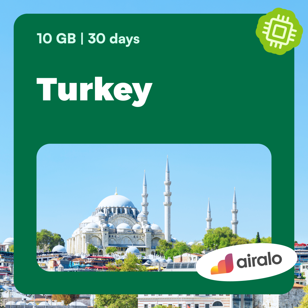 10 GB Turkey travel eSIM valid for 30 days