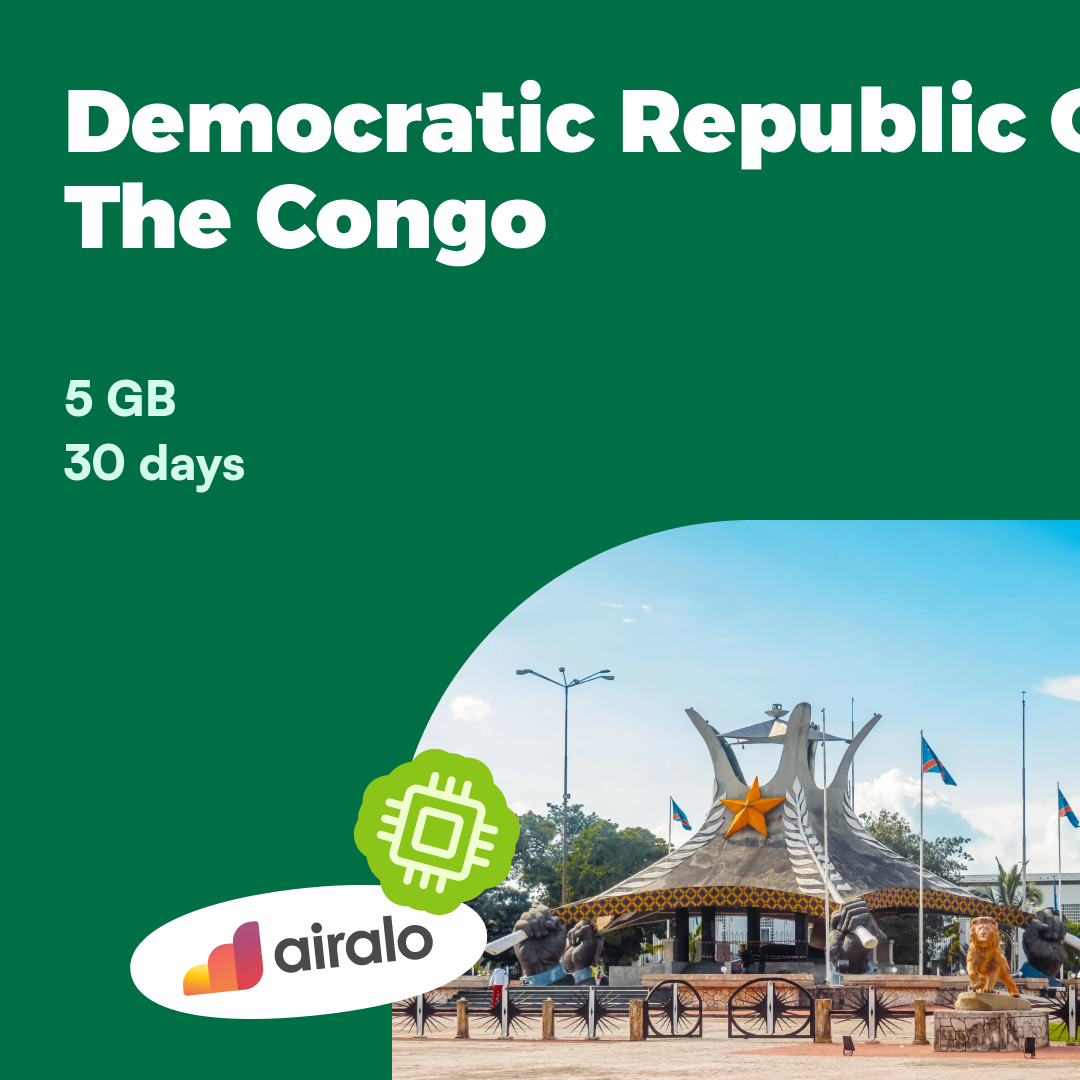 5 GB Democratic Republic Of The Congo travel eSIM valid for 30 days