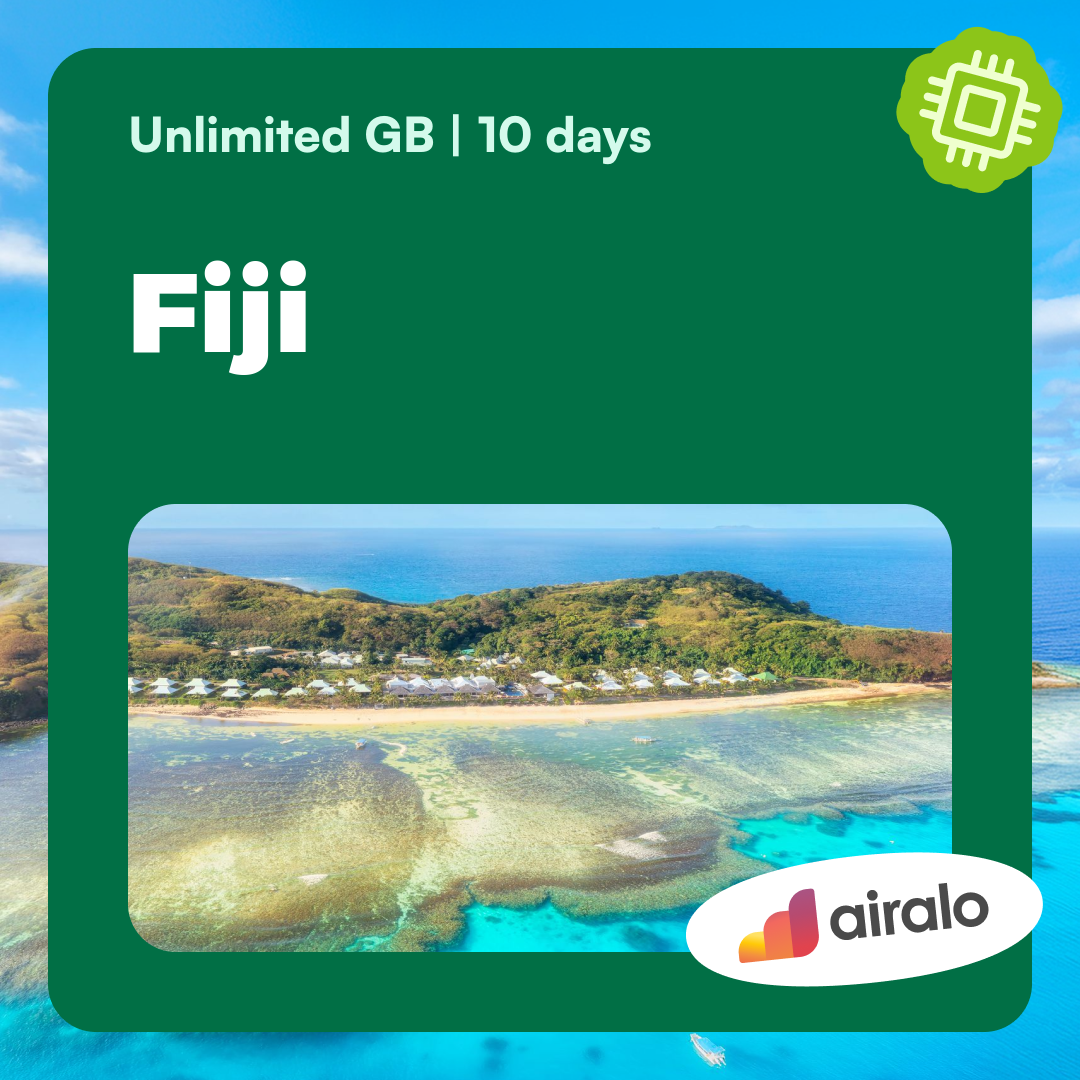 Unlimited GB Fiji travel eSIM valid for 10 days