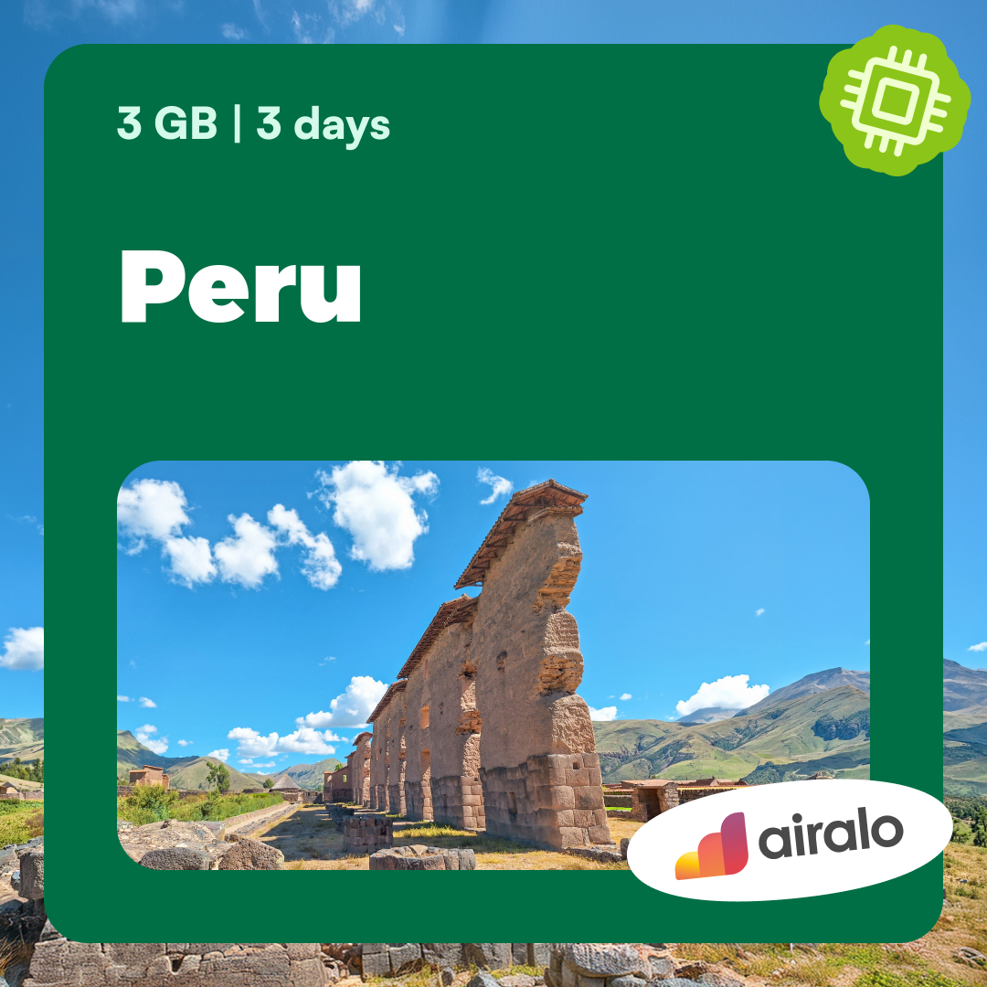 3 GB Peru travel eSIM valid for 3 days