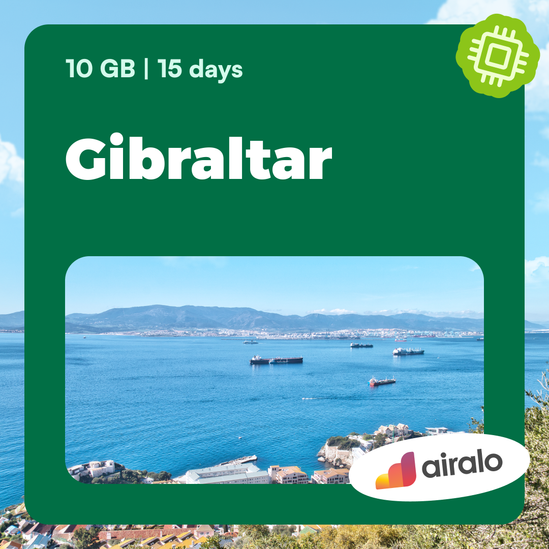 10 GB Gibraltar travel eSIM valid for 15 days