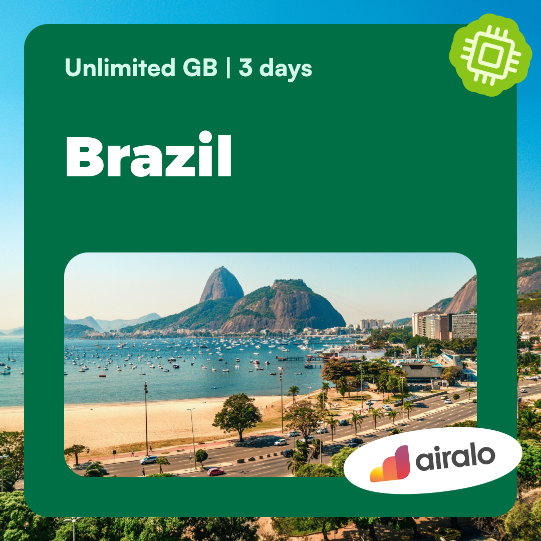 Unlimited GB Brazil travel eSIM valid for 3 days