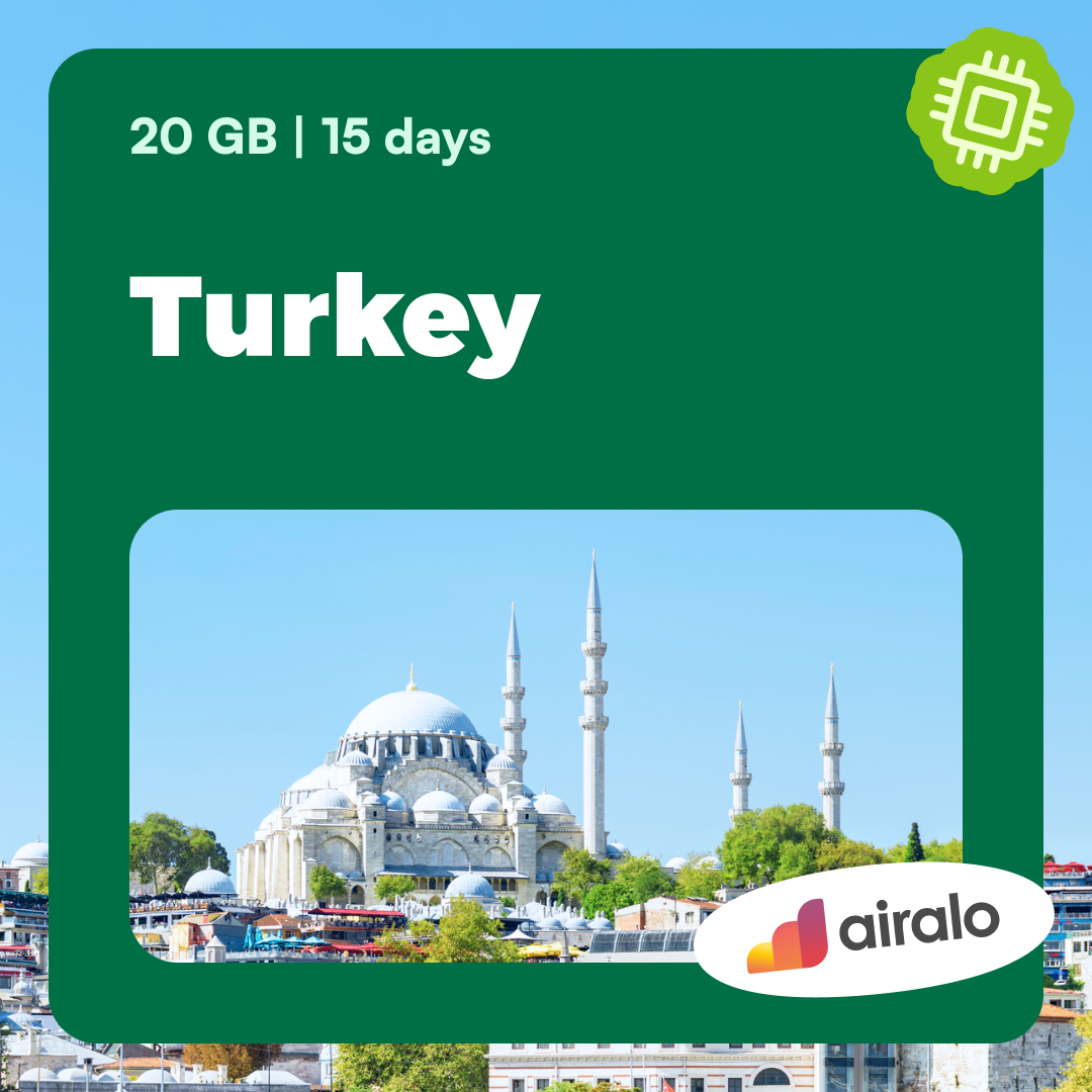 20 GB Turkey travel eSIM valid for 15 days
