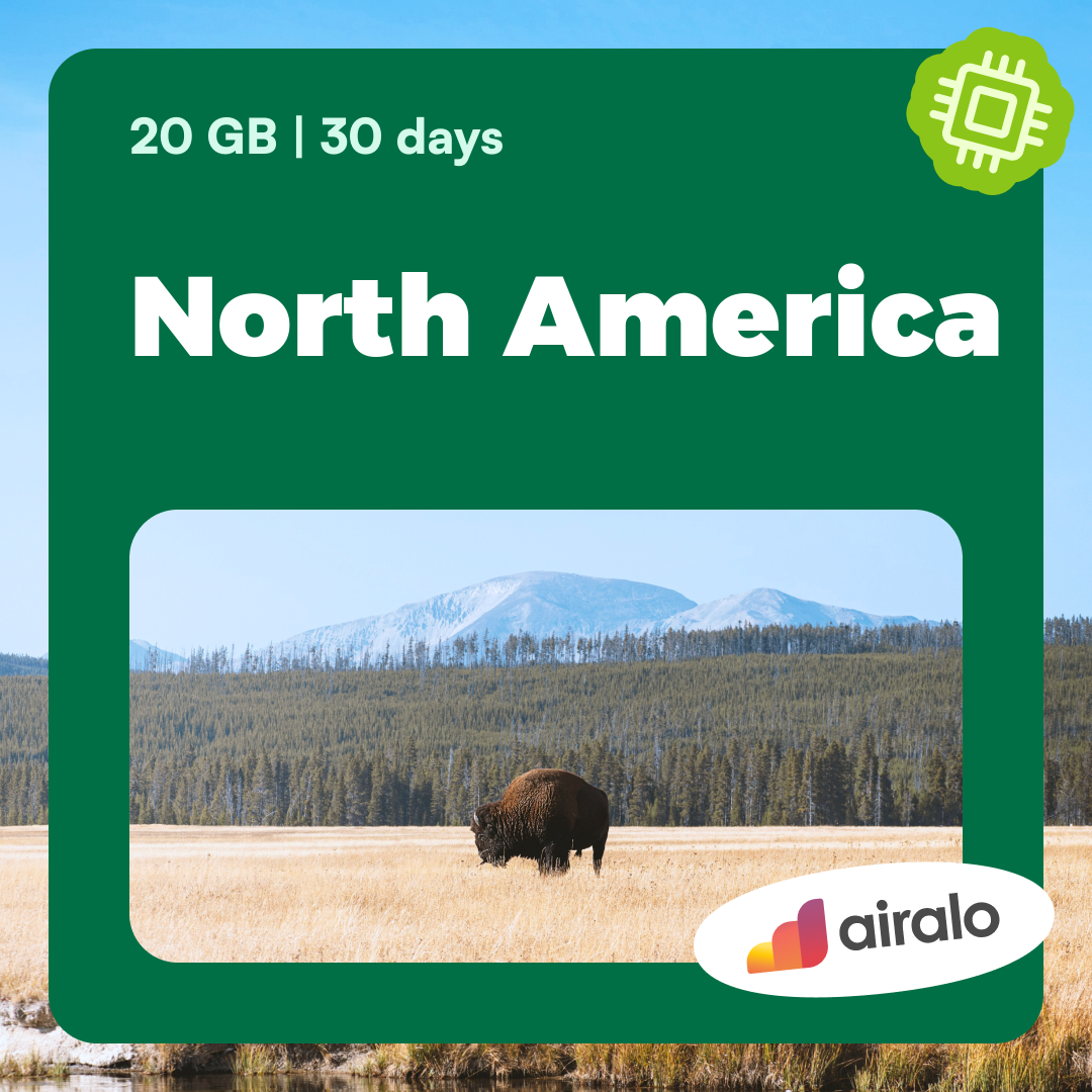 20 GB North America travel eSIM valid for 30 days in 3 countries