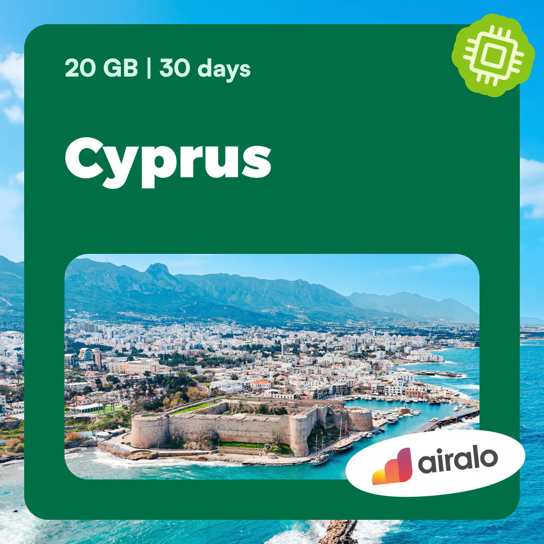 20 GB Cyprus travel eSIM valid for 30 days