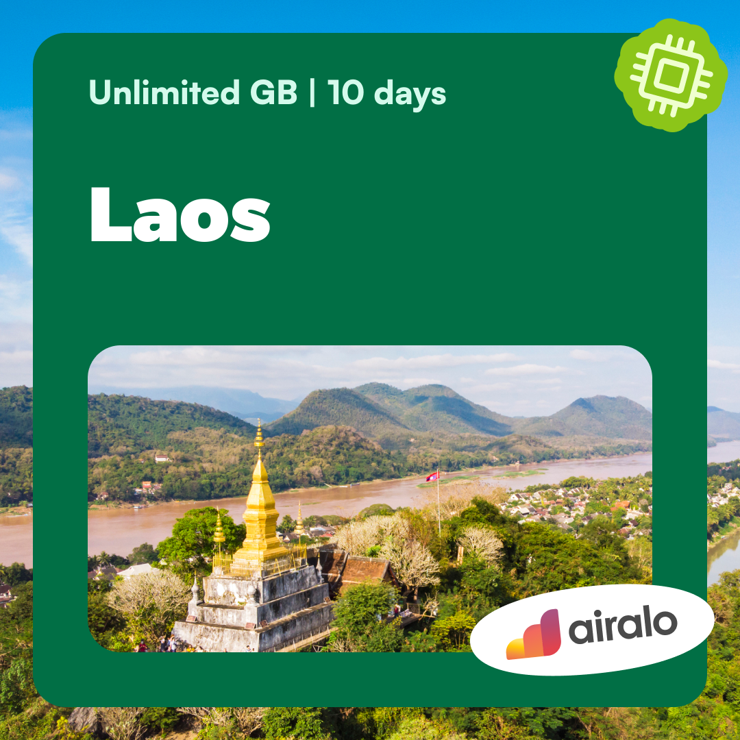 Unlimited GB Laos travel eSIM valid for 10 days