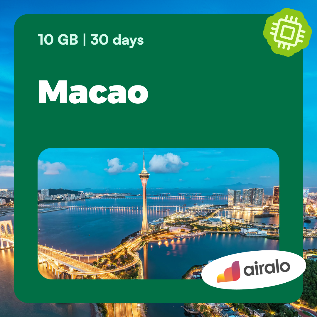 10 GB Macao travel eSIM valid for 30 days