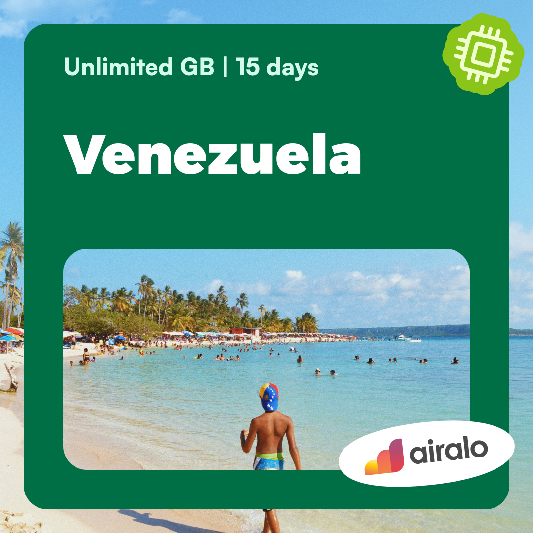 Unlimited GB Venezuela travel eSIM valid for 15 days