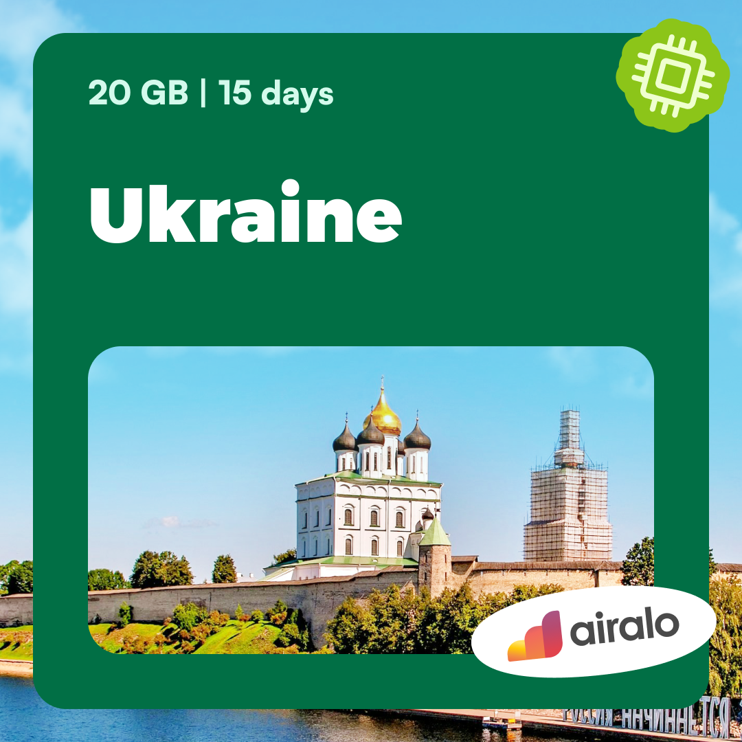 20 GB Ukraine travel eSIM valid for 15 days