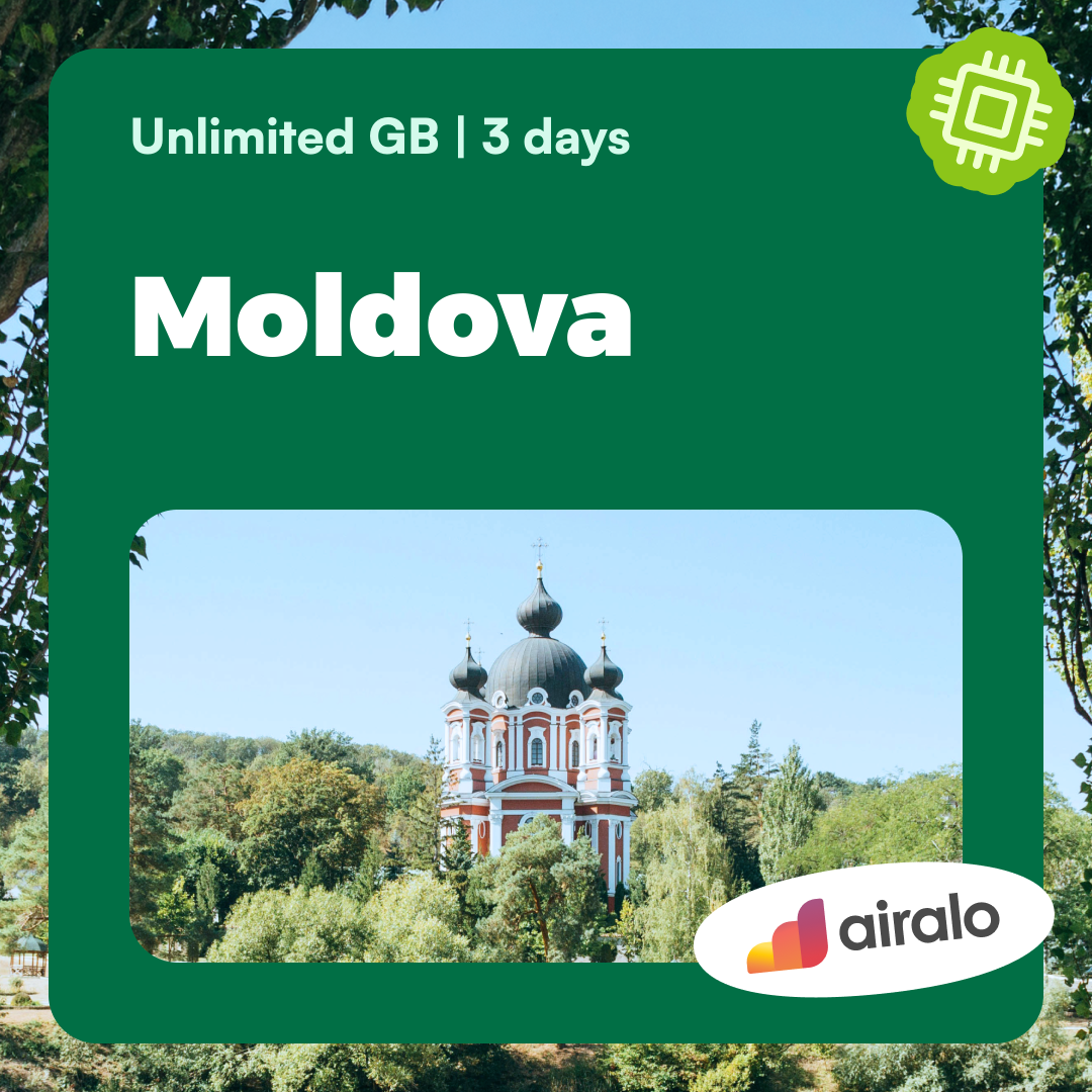 Unlimited GB Moldova travel eSIM valid for 3 days