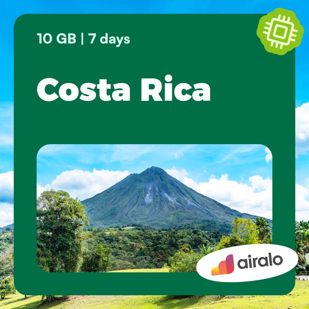 10 GB Costa Rica travel eSIM valid for 7 days