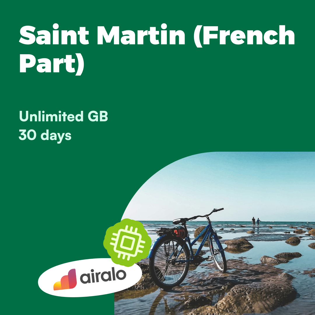 Unlimited GB Saint Martin (French Part) travel eSIM valid for 30 days