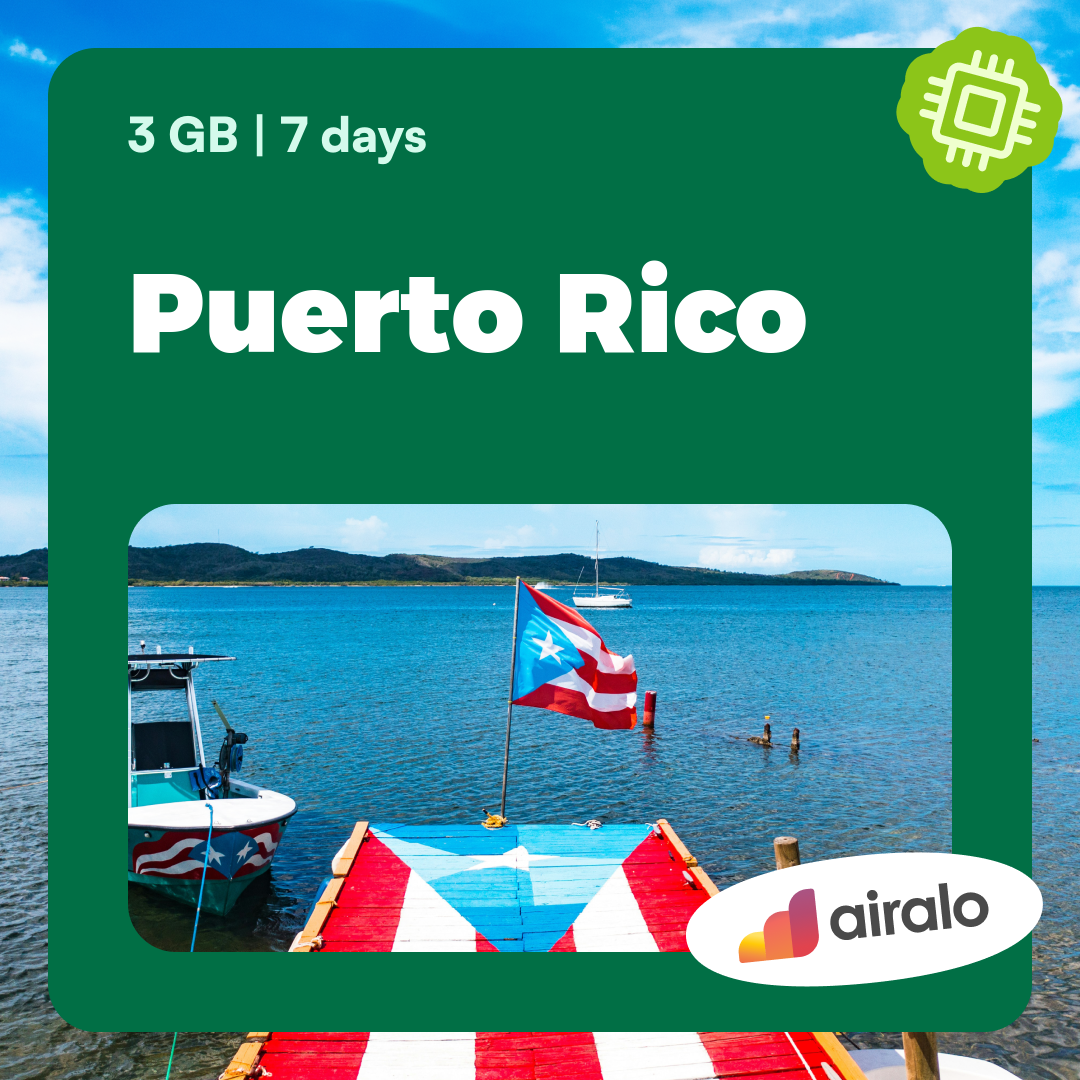 3 GB Puerto Rico travel eSIM valid for 7 days