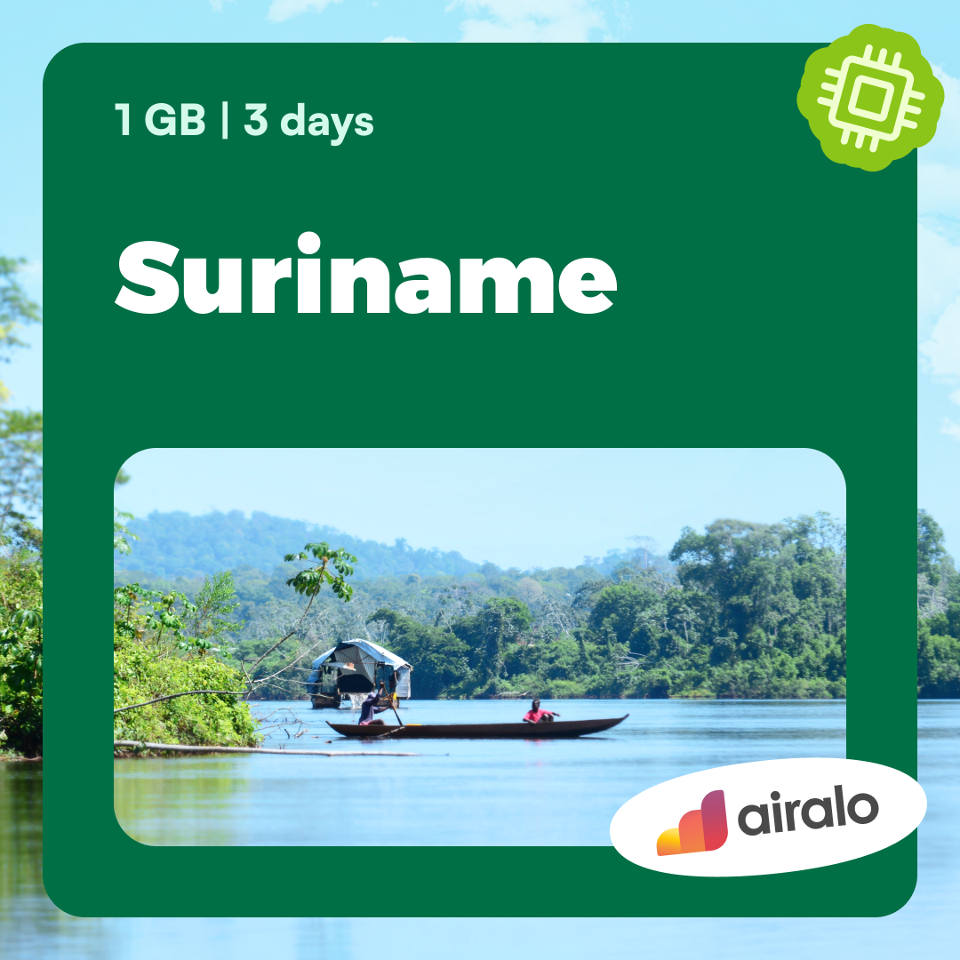 1 GB Suriname travel eSIM valid for 3 days