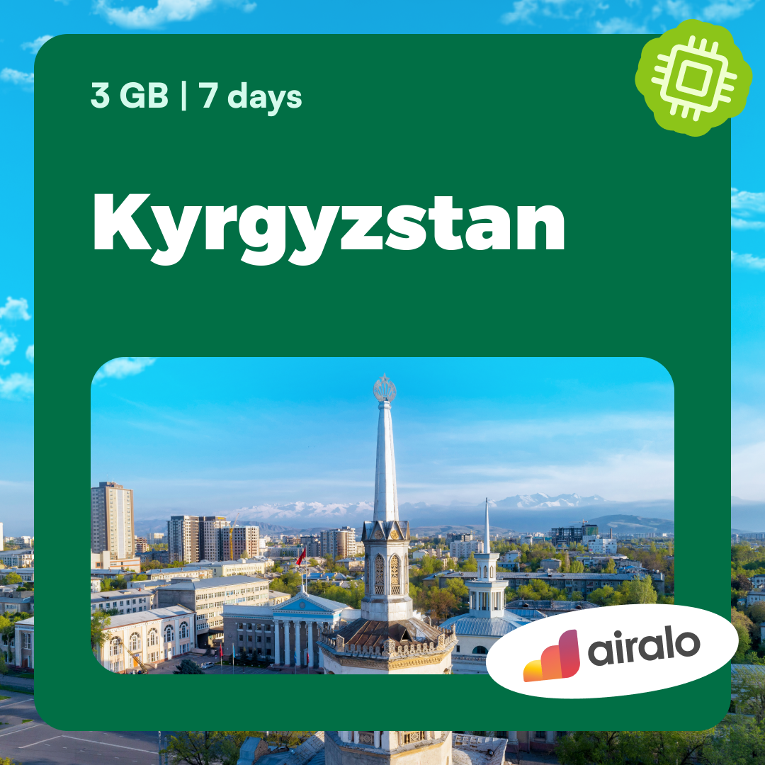 3 GB Kyrgyzstan travel eSIM valid for 7 days