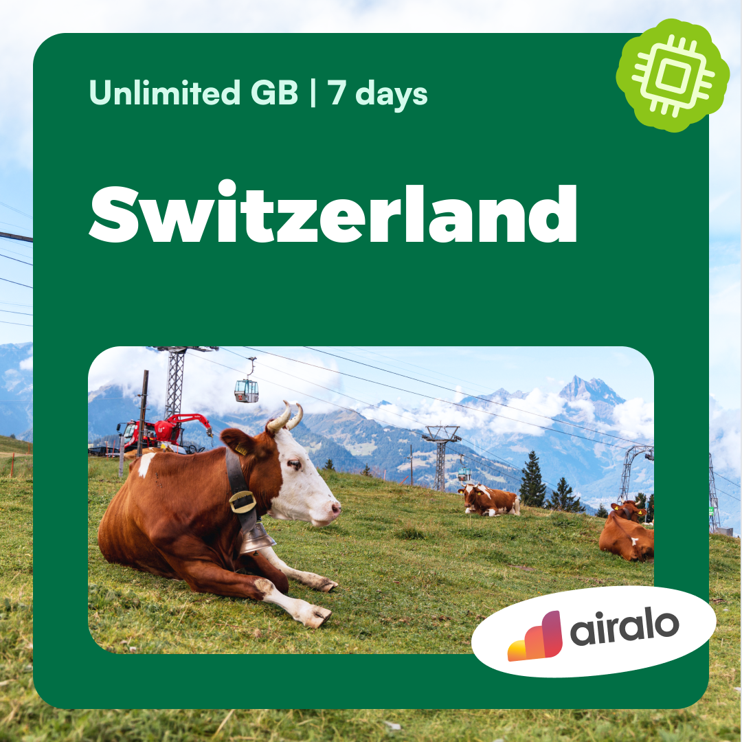 Unlimited GB Switzerland travel eSIM valid for 7 days