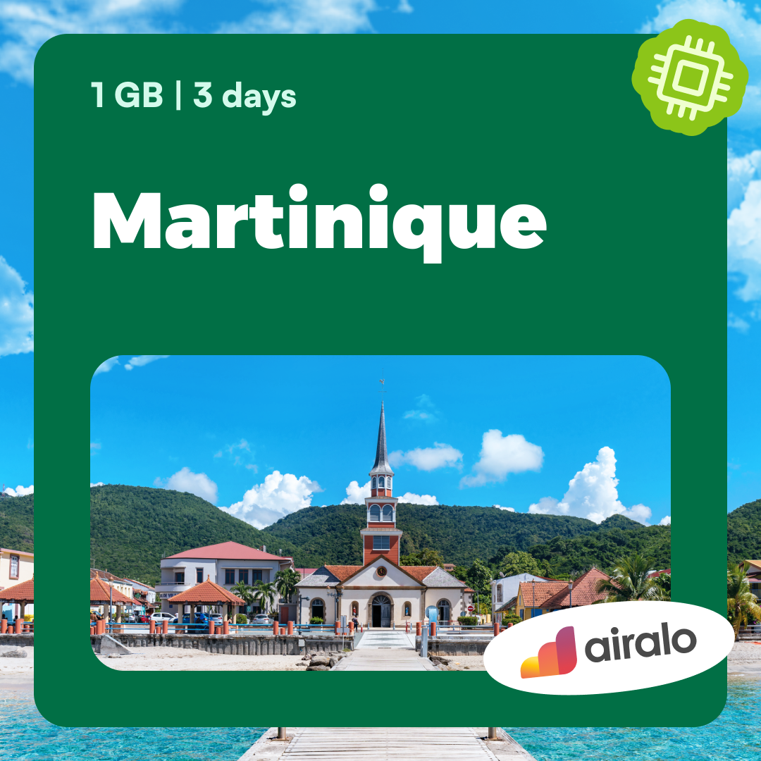 1 GB Martinique travel eSIM valid for 3 days
